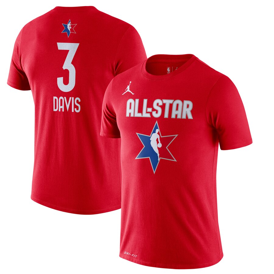 Men Anthony Davis Jordan Brand 2020 NBA AllStar Game Name & Number Player TShirt  Red->nba t-shirts->Sports Accessory